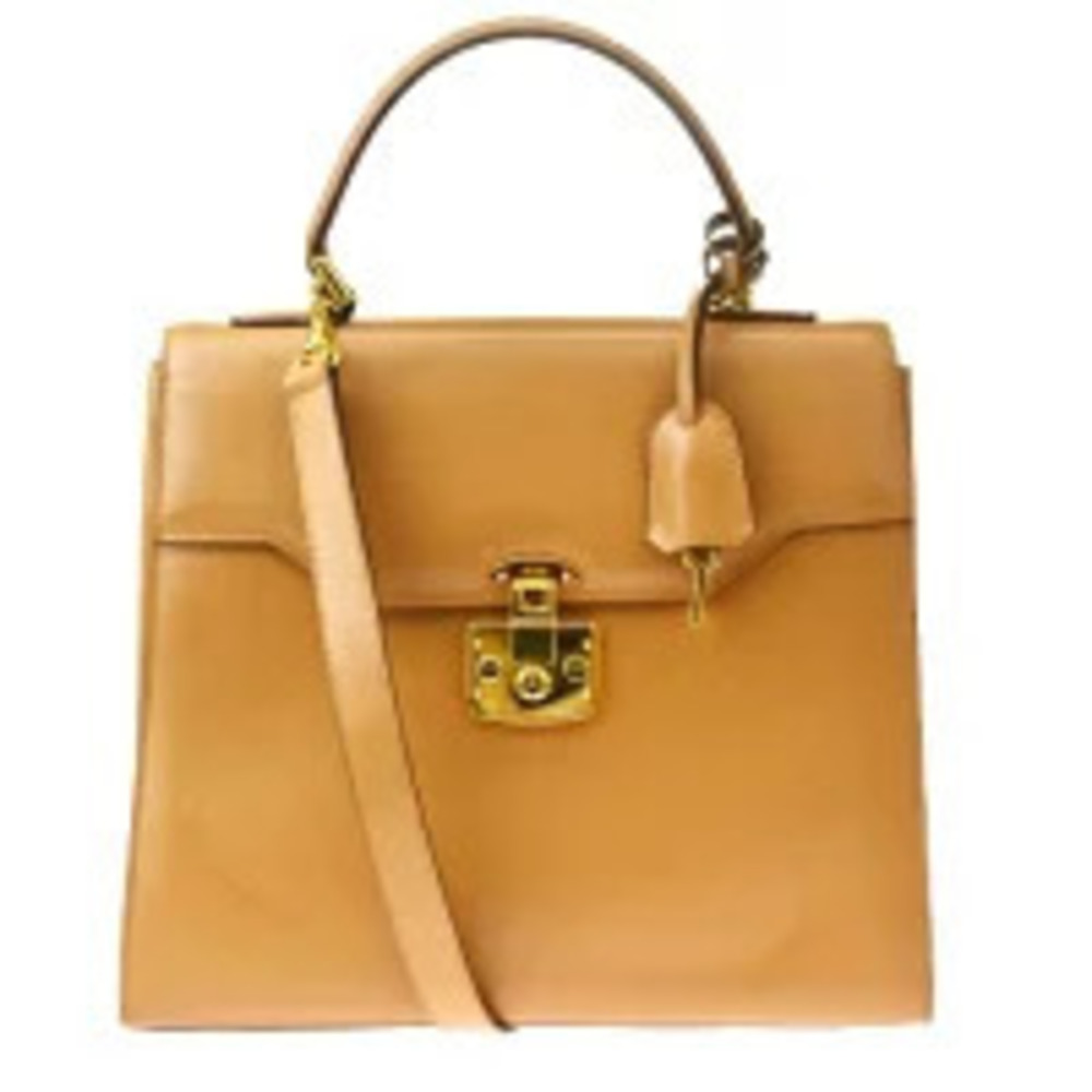 Gucci Lady Lock handbag camel brown leather